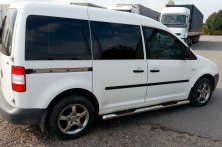 Бічні труби BB002 (2 шт., нерж) 60 мм, Maxi база Volkswagen Caddy 2015-2020 рр.