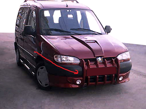 Накладка на передній бампер Ікла (під фарбування) для Citroen Berlingo 1996-2008 рр