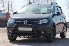 Кенгурятник WT003 Black (нерж) Dacia Sandero 2013-2020 рр.