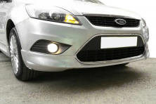 Накладка на передній бампер Sedan (під фарбування) для Ford Focus II 2008-2011 рр