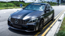 Комплект обвісів з повним заднім бампером (дизайн Black Mamba C63GT) для Mercedes C-сlass W205 2014-2021 рр