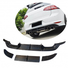 Дифузор заднього бампера (для R-Line HB 2012-2017, Карбон) Volkswagen Golf 7/E-Golf 2012-2020 рр.