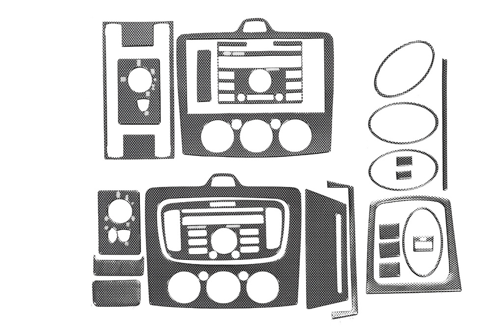 Декор на панель (12 деталей) Карбон для Ford Focus II 2008-2011 рр