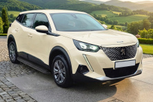 Бокові пороги Tayga Black (2 шт., Алюміній) Peugeot 2008 2019- рр.