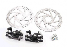 Тормоз Disk-brake передний (F160/R140мм)+задний (F180/R160мм), диски 160мм, крепл. 6 болтов, чёрный DX-2018, тип 1
