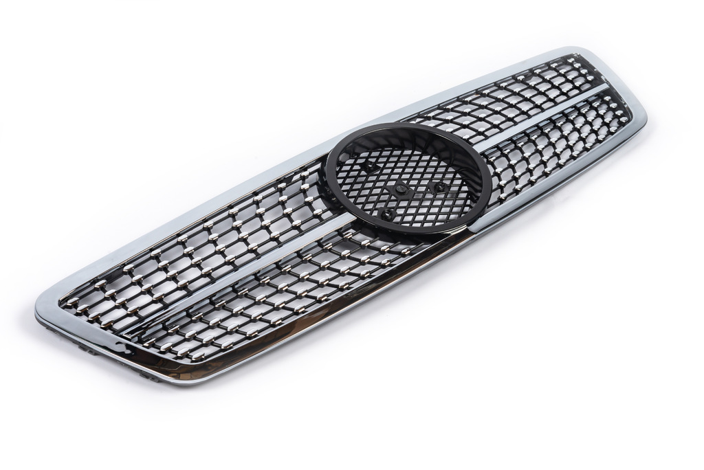 Передня решітка Diamond Silver для Mercedes C-class W203 2000-2007 рр