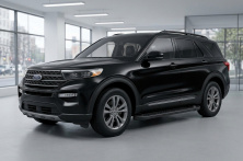 Бокові пороги Allmond Black (2 шт., Алюміній) Ford Explorer 2019- рр.
