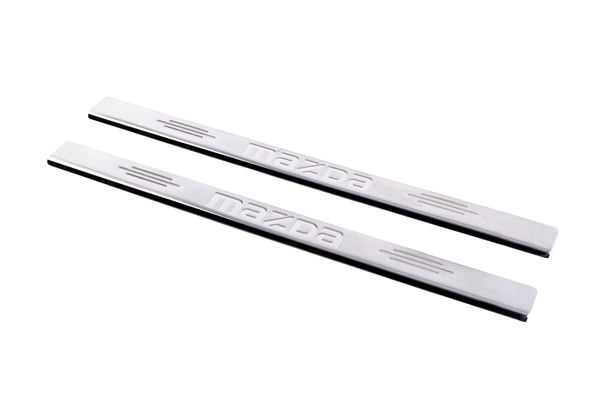 Накладка на пороги Carmos (нерж) V-1 4 накладки V-1 для Mazda 2 2003-2007 рр