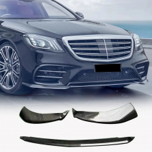 Накладка на передній бампер Lip (для AMG-Line 2018-2022, Карбон) Mercedes S-сlass W222 2013-2022 рр.
