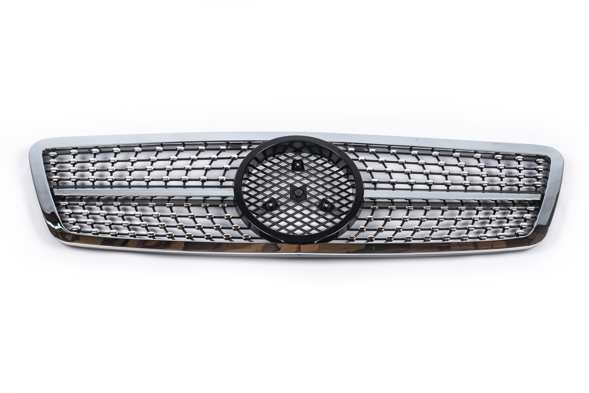 Передня решітка Diamond Silver для Mercedes C-class W203 2000-2007 рр
