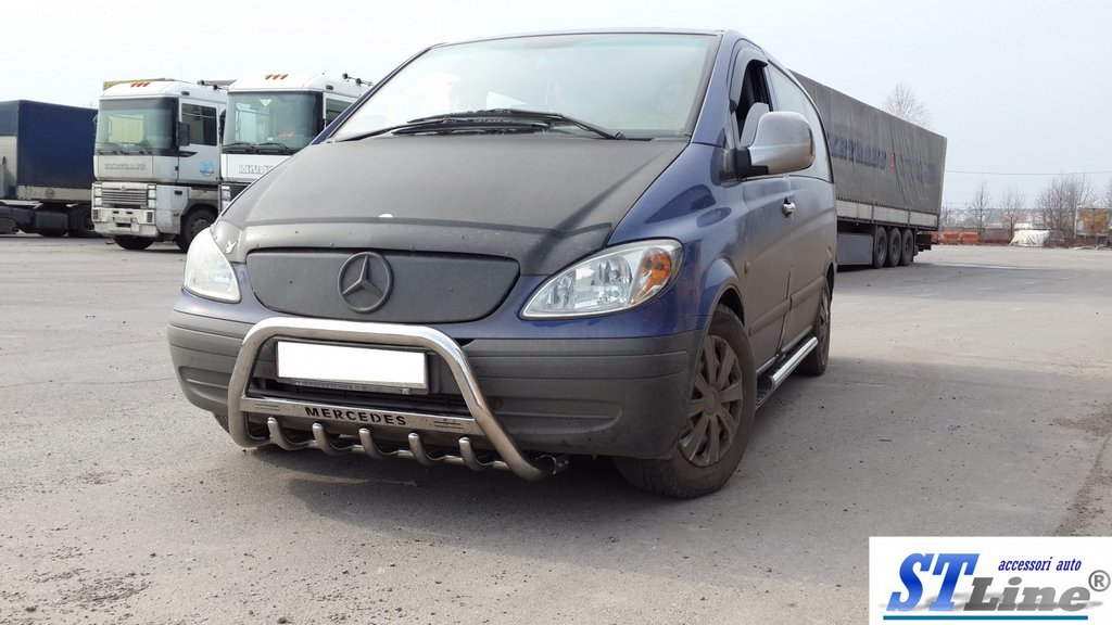 Кенгурятник WT003/004 (нерж.) 50мм, без напису для Mercedes Viano 2004-2014 рр