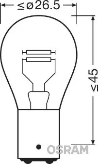 Вказівна лампа Osram 7537 P21/5W 24V 21W BA15d
