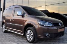 Бічні труби BB001 (2 шт., нерж) d60, Maxi база Volkswagen Caddy 2020- рр.
