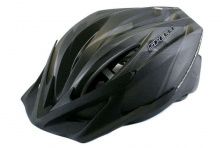 Шлем велосипедный (кросс-кантри) (size:M, черно-матовый с козырьком) Spelli FM