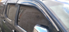 Вітровики з хромованим молдингом (4 шт., Sunplex Chrome) Nissan Navara 2006-2015 рр.