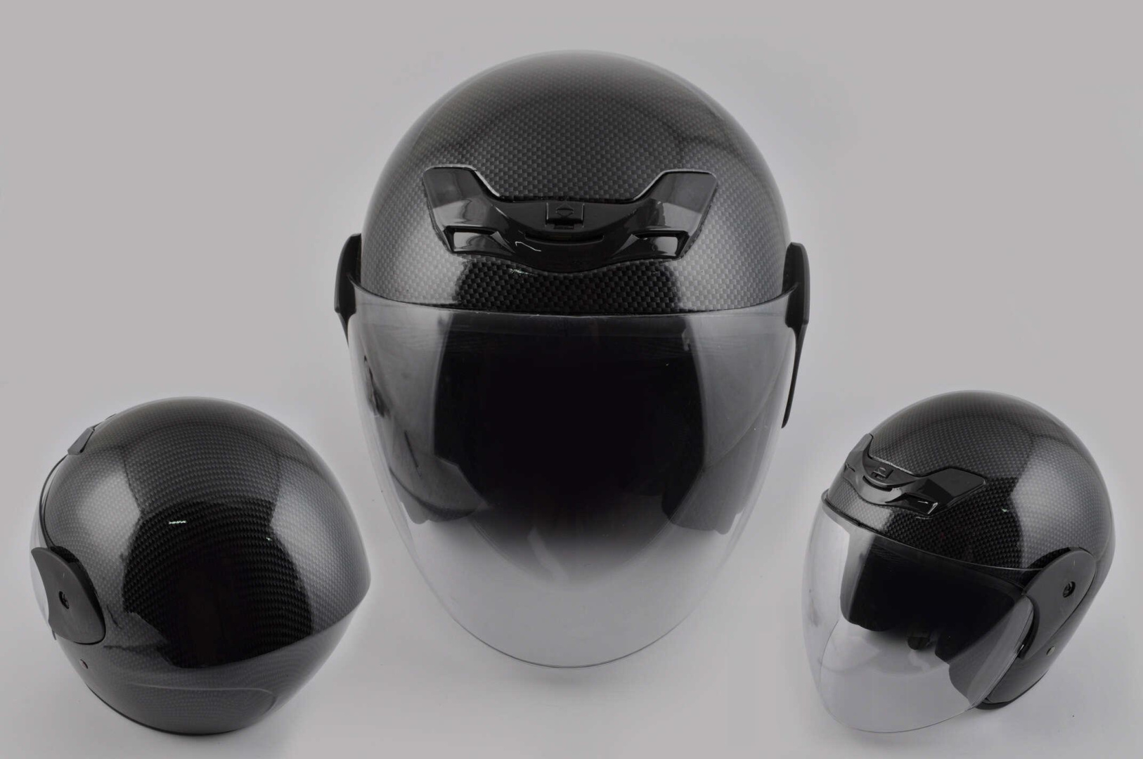 Шлем открытый   (mod:502) (с визором, size:L, carbon-look)   FGN