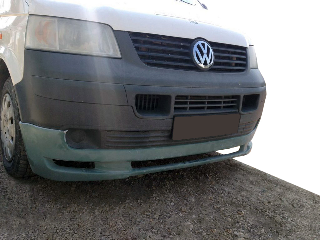 Передня нижня накладка ABT з вусами (під фарбування) для Volkswagen T5 Transporter 2003-2010 рр