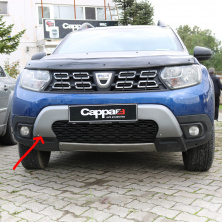 Накладка на передній бампер верхня (ABS, сіра) Renault Duster 2018-2024 рр.