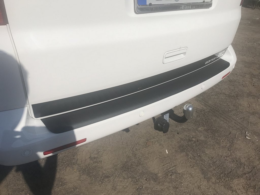 Накладка на задній бампер із загином (ABS-пластик) Матова для Volkswagen T5 Multivan 2003-2010 рр