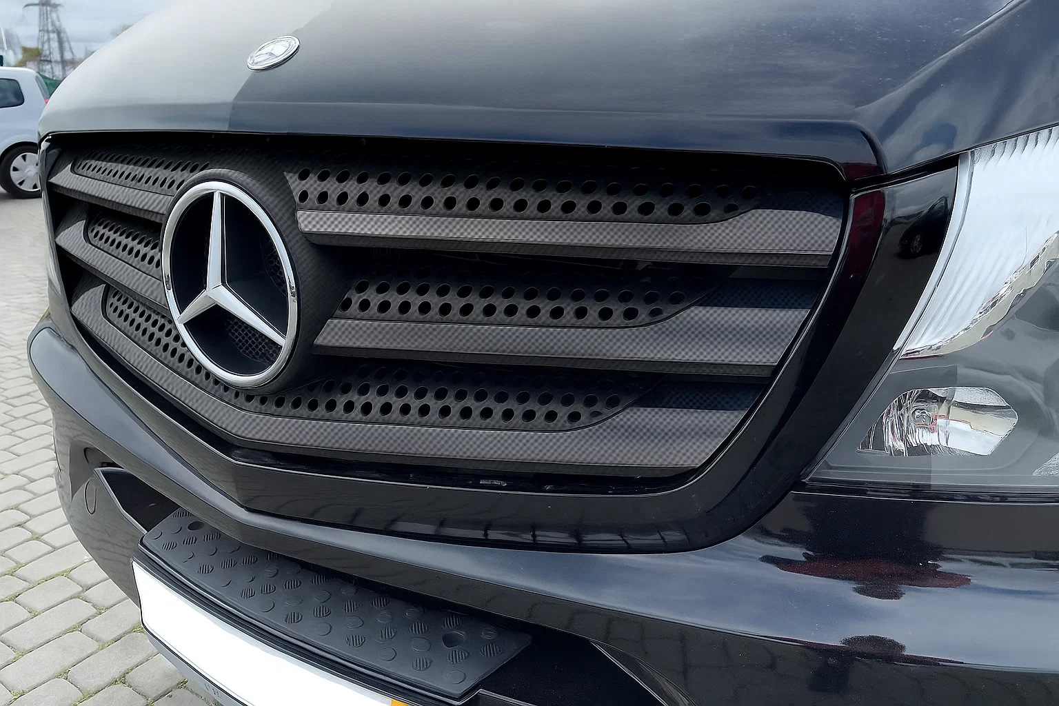 Накладки на решітку (6 шт, карбон) для Mercedes Vito/V-class W447 2014- рр