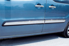 Молдинг дверний (4 шт, нерж) Carmos - Турецька сталь для Peugeot Partner Tepee 2008-2018 рр