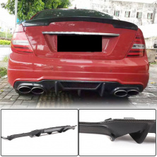 Дифузор заднього бампера V4 (для AMG SD/Coupe 2012-2014, Карбон) Mercedes C-class W204 2007-2015 рр.