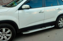 Бокові пороги Mevsim Grey (2 шт., Алюміній) 2010-2013 Kia Sorento II XM 2009-2014 рр.