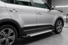 Бокові пороги Vision New Grey (2 шт., Алюміній) Hyundai Creta 2014-2020 рр.