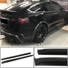 Накладки на пороги (2015-2021, Карбон) Tesla Model X 2015- рр.