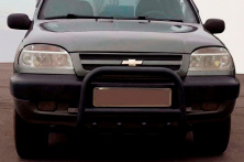 Кенгурятник QT006 Black (нерж) Chevrolet Niva 1998-2020 рр.
