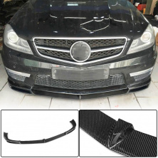 Накладка на передній бампер Lip V1 (для AMG 2012-2014, Карбон) Mercedes C-class W204 2007-2015 рр.