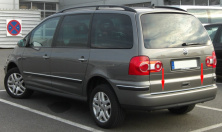 Кромка багажника (нерж.) Seat Alhambra 1996-2010 рр.