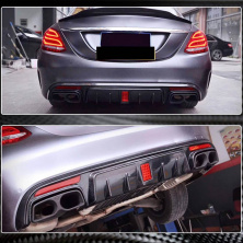 Дифузор заднього бампера V2 (для SD C43/C63 AMG 2015-2019, Карбон) Mercedes C-сlass W205 2014-2021 рр.
