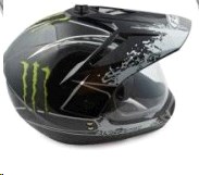 Шлем кроссовый (mod:103) (с визором, size:M, черный матовый, MONSTER ENERGY) FGN
