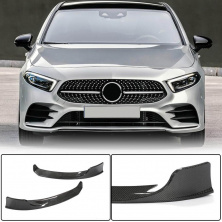 Накладки на передній бампер Flap (для AMG-Line 2018-2021, Карбон) Mercedes A-сlass W177 2018- рр.