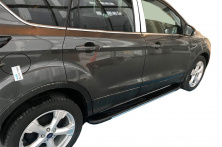 Бокові пороги Bosphorus Grey (2 шт., Алюміній) З пофарбованим листям на дверях Ford Kuga/Escape 2013-2019 рр.