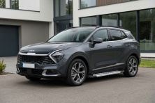 Бокові пороги Vision New Grey (2 шт., Алюміній) Kia Sportage 2021- рр.
