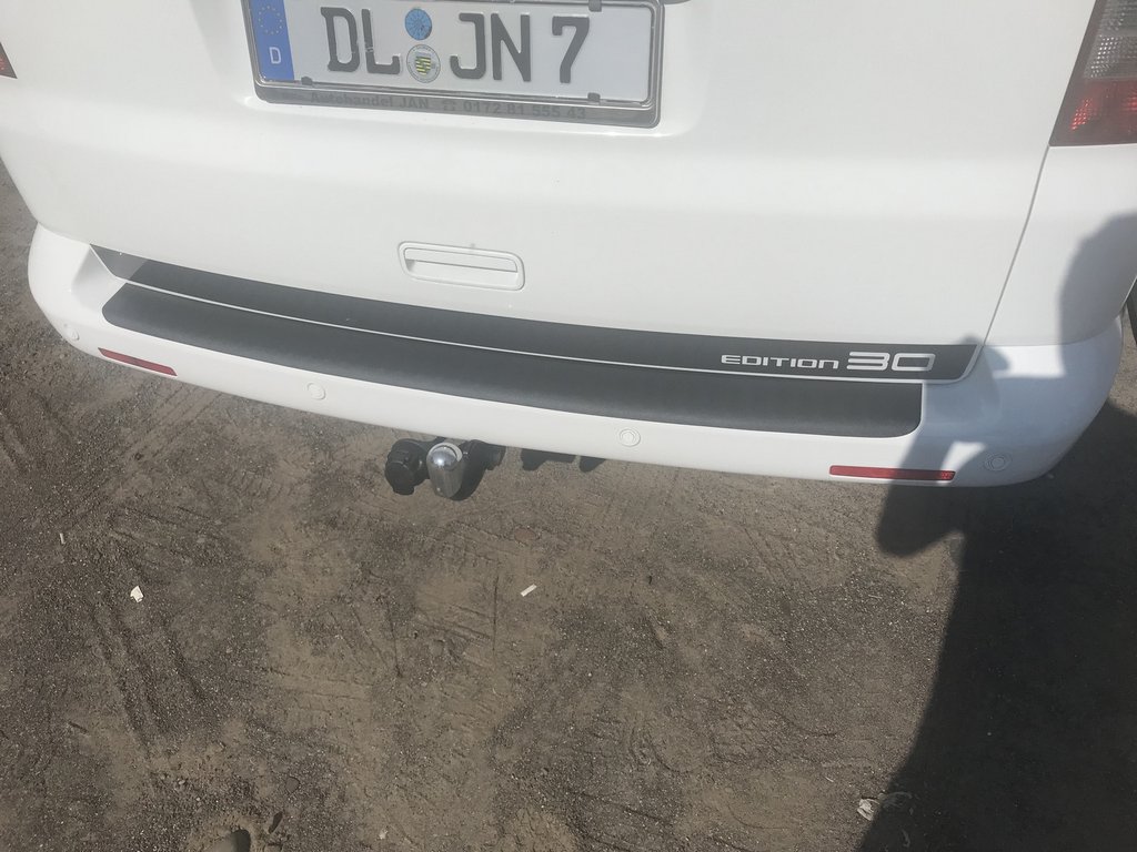 Накладка на задній бампер із загином (ABS-пластик) Матова для Volkswagen T5 2010-2015 рр