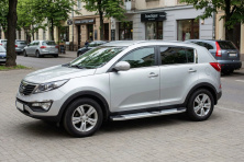Бокові пороги Mevsim Grey (2 шт., Алюміній) Kia Sportage 2010-2015 рр.