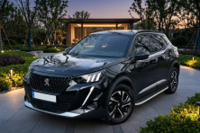 Бокові пороги Tayga Grey (2 шт., Алюміній) Peugeot 2008 2019- рр.
