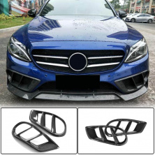 Накладки на протитуманки (для C43 AMG 2015-2019, Карбон) Mercedes C-сlass W205 2014-2021 рр.