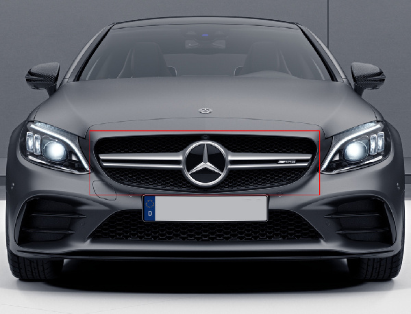 Передня решітка AMG Silver 2014-2018, з камерою для Mercedes C-сlass W205 рр