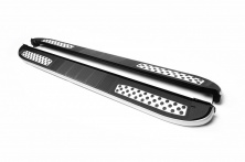 Бокові пороги Tayga V2 (2 шт., алюміній) Коротка база Volkswagen T4 Caravelle/Multivan 1990-2003 рр.