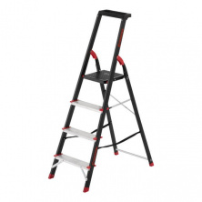 Лестница 4 ступени, лоток для инвентаря, стальной профиль, высота верхней ступени 850мм, 433х821х1350мм, 150кг