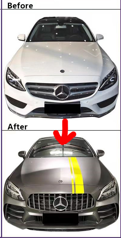 Комплект обвісів з повним заднім бампером (дизайн Black Mamba C63GT) для Mercedes C-сlass W205 2014-2021 рр