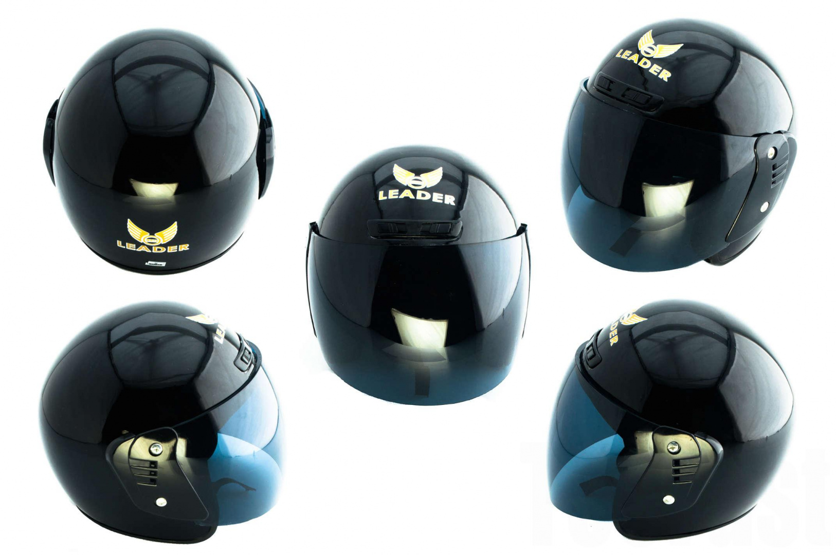 Шлем открытый   (size:M, черный, +тонированный визор)   LDR