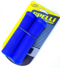 Грипси (ручки керма) SPELLI SBG-6703 Сині, прямі, 2-х фактурні, гума-каучук, довжина 125 мм BD