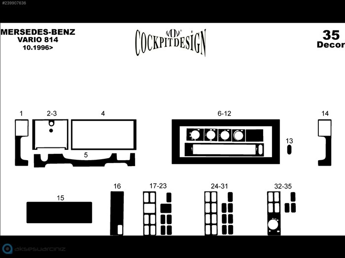 Накладки на панель (Meric) Титан для Mercedes T2 (507-814)