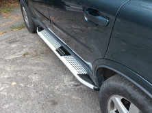 Бокові пороги Mevsim Grey (2 шт., Алюміній) Volvo XC90 2002-2014 рр.