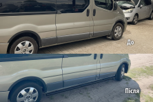 Бічні труби BB002 Black (2 шт., нерж.) 70 мм, коротка база Opel Vivaro 2001-2015 рр.